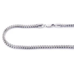 Solid 10K White Gold Franco Chain 26-40in 3.5mm