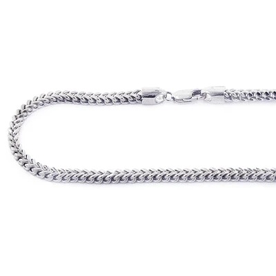 Solid 10K White Gold Franco Chain 26-40in 3.5mm