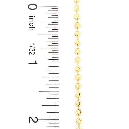 10K Yellow Gold Moon Cut Bead Chain 3mm; 22-40in - Image 4