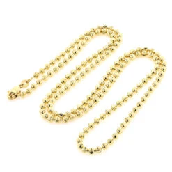 10K Yellow Gold Moon Cut Bead Chain 3mm