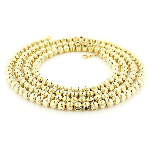 10K Yellow Gold Moon Cut Chain 5mm 22-40in