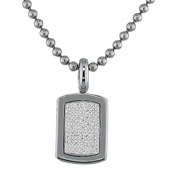 14K White Gold Ball / Combat / Dog Tag Chain 3mm, 24-40in