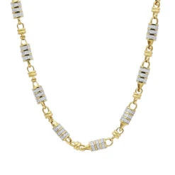 14K Yellow Gold Men's Diamond Chain Necklace For Sale 8-15 Carats By Luxurman