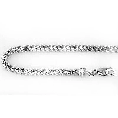 Men's Solid 14K White Gold Franco Chain White Yellow Gold 3mm Wide, 24in - 40in