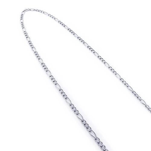 14K White Gold Figaro Chain For Men 2.5mm 22-24in - Image 2