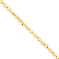 14K Yellow Gold Ball / Combat / Dog Tag Chain 3mm 24-40in