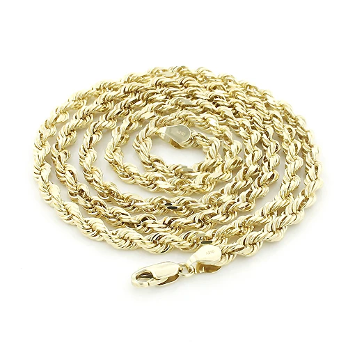 14K Yellow Gold Rope Chain 2mm 22-30in