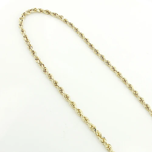 Men's Solid 14K Yellow Gold Rope Chain By Luxurman 5mm 22-30in - Image 2
