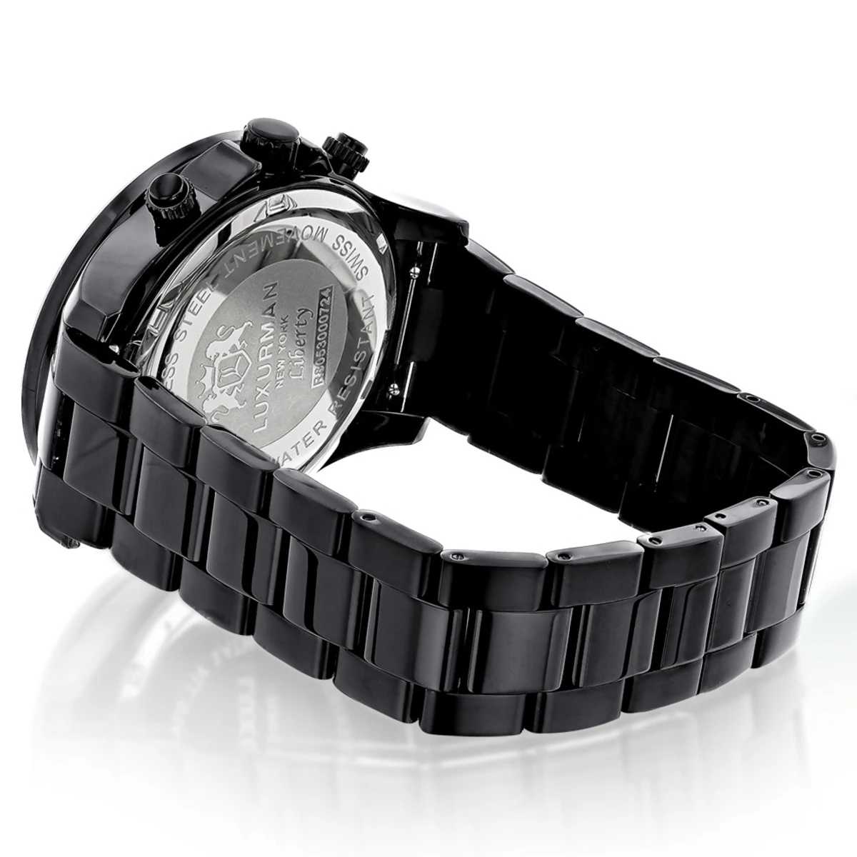 2 Carat Black Diamond Bezel Watch For Men By Luxurman - Image 2