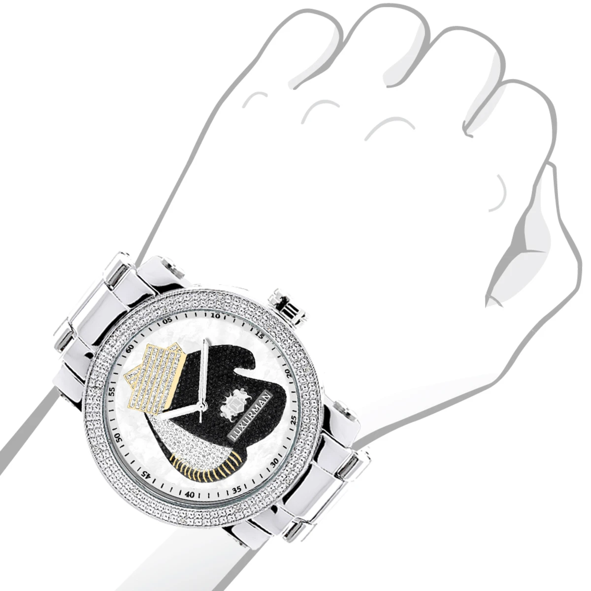 Boxing Gloves Diamond Watch For Men By Luxurman Southpaw Limited Edition - Image 3