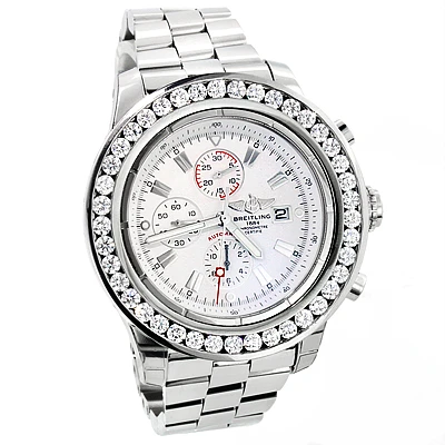 Breitling Super Avenger 5 Carat Diamond Bezel Watch
