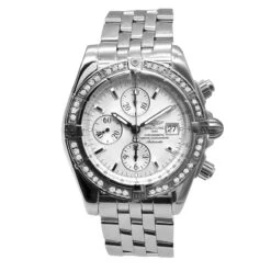 Men's Breitling Diamond Watch Windrider A13356 Chronomat Evolution 1.14ct