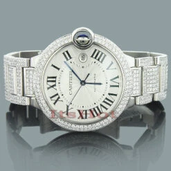 Custom Cartier Ballon Diamond Watch For Men 14.37ct