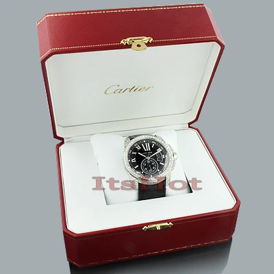 Custom Cartier De Calibre Men's Diamond Watch 9.25ct - Image 4