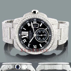 Diamond Cartier De Calibre Men's Watch 27ct Customized