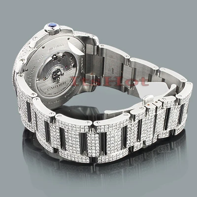 Diamond Cartier De Calibre Men's Watch 27ct Customized - Image 2