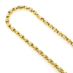Men's Solid 14K Yellow Gold Diamond Chain Necklace 4.15ct