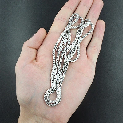 Franco Chain Necklace 3mm 36" Sterling Silver - Image 2