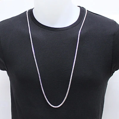 Franco Chain Necklace 3mm 36" Sterling Silver - Image 3