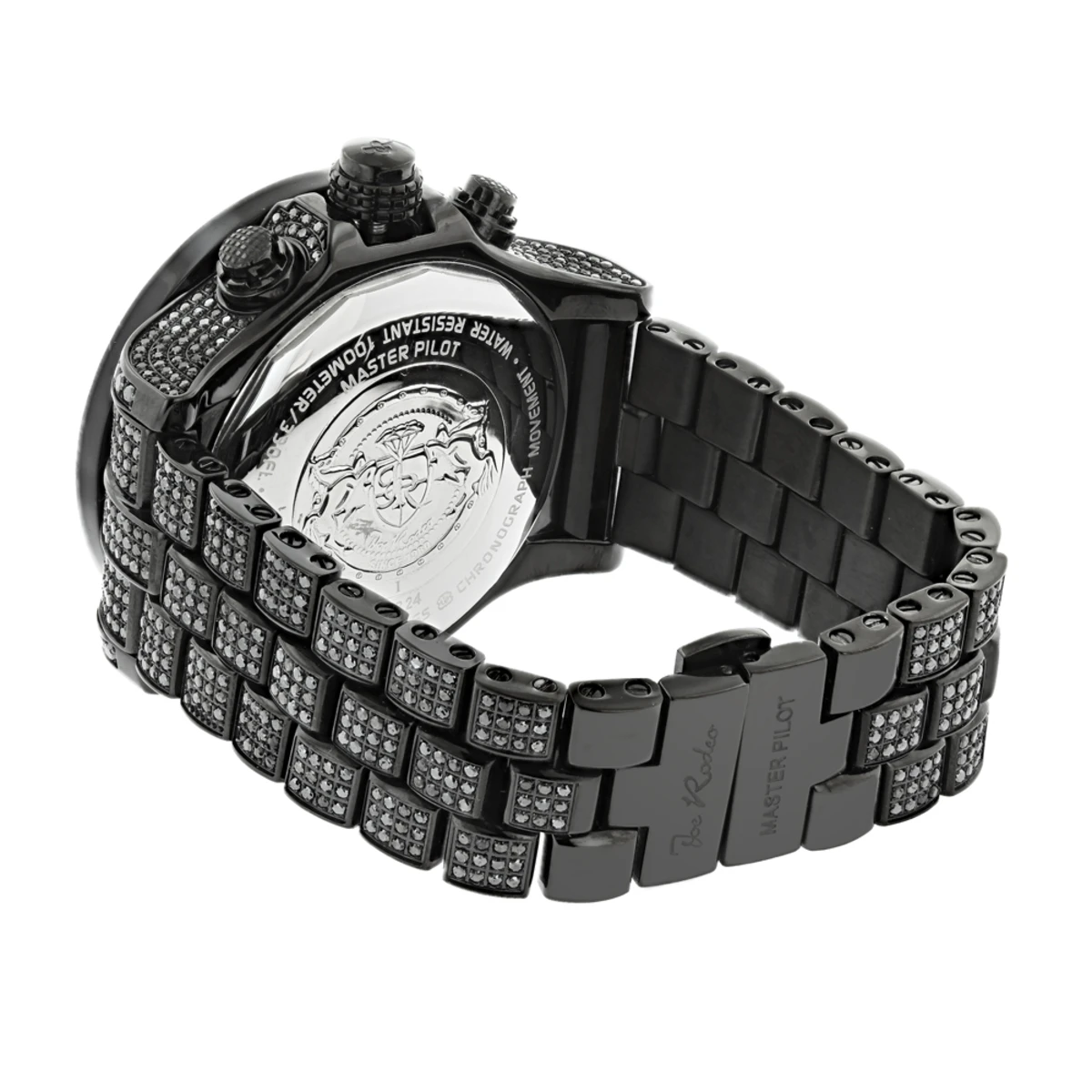 Hip-Hop Custom Joe Rodeo Men's Black Diamond Watch 36.7ct Master Pilot - Image 2