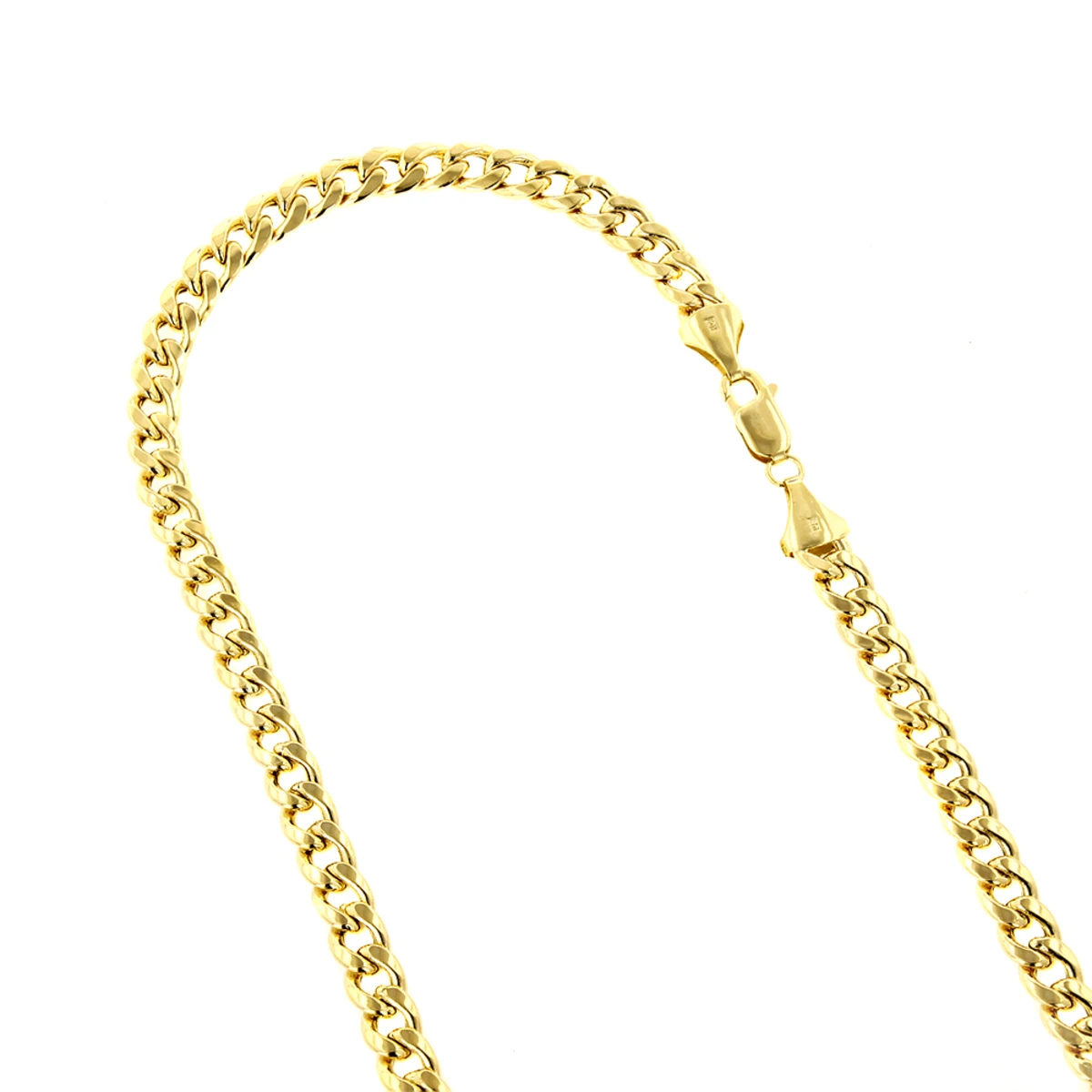Hollow 10K Yellow Gold Cuban Link Chain For Men Miami 5.5mm Wide 8.5-24 Inches.