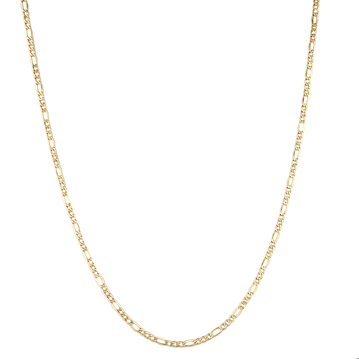 Hollow 10K Yellow Gold Figaro Chain For Men & Women 4.5mm Wide - Image 3
