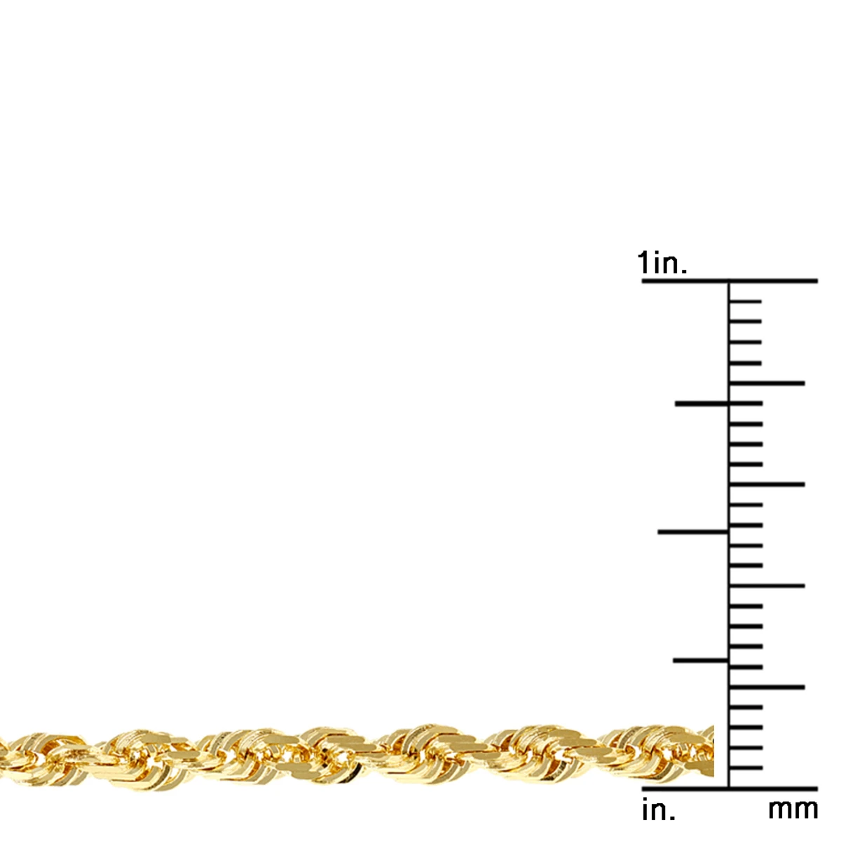 Hollow 10K Yellow Gold Rope Chain For Men & Women Sparkle 3mm Wide - Image 4