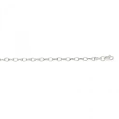 Hollow 14K White Gold Rolo Chain For Women Oval 3mm Wide