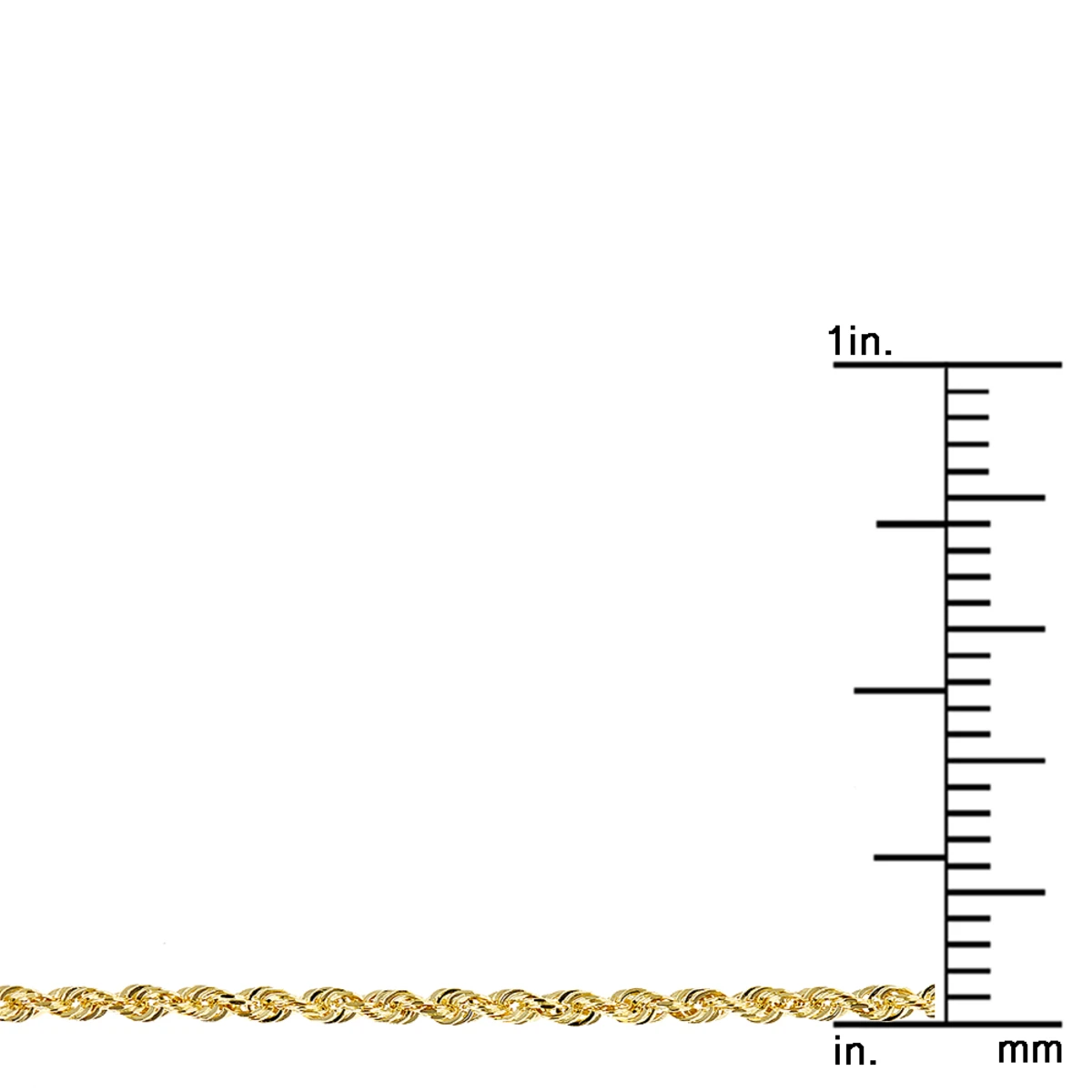 Hollow 14K Yellow Gold Rope Chain For Men & Women 1.5mm Wide - Image 8