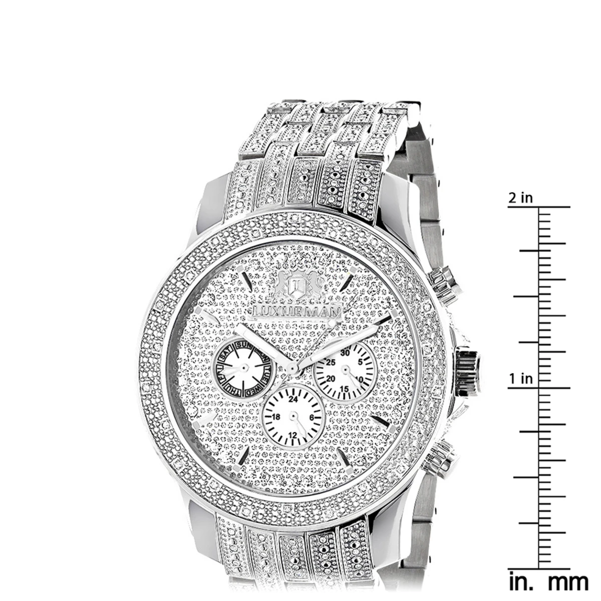 Iced Out Men's Diamond Watch By LUXURMAN 1 Carat - Image 4