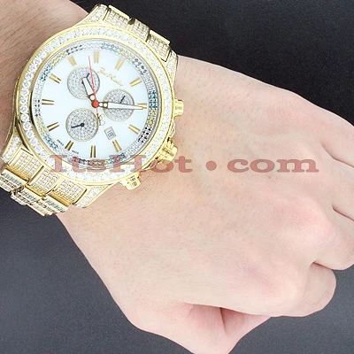 Iced Out Men's Joe Rodeo Watch 26.7ct Yellow - Image 4