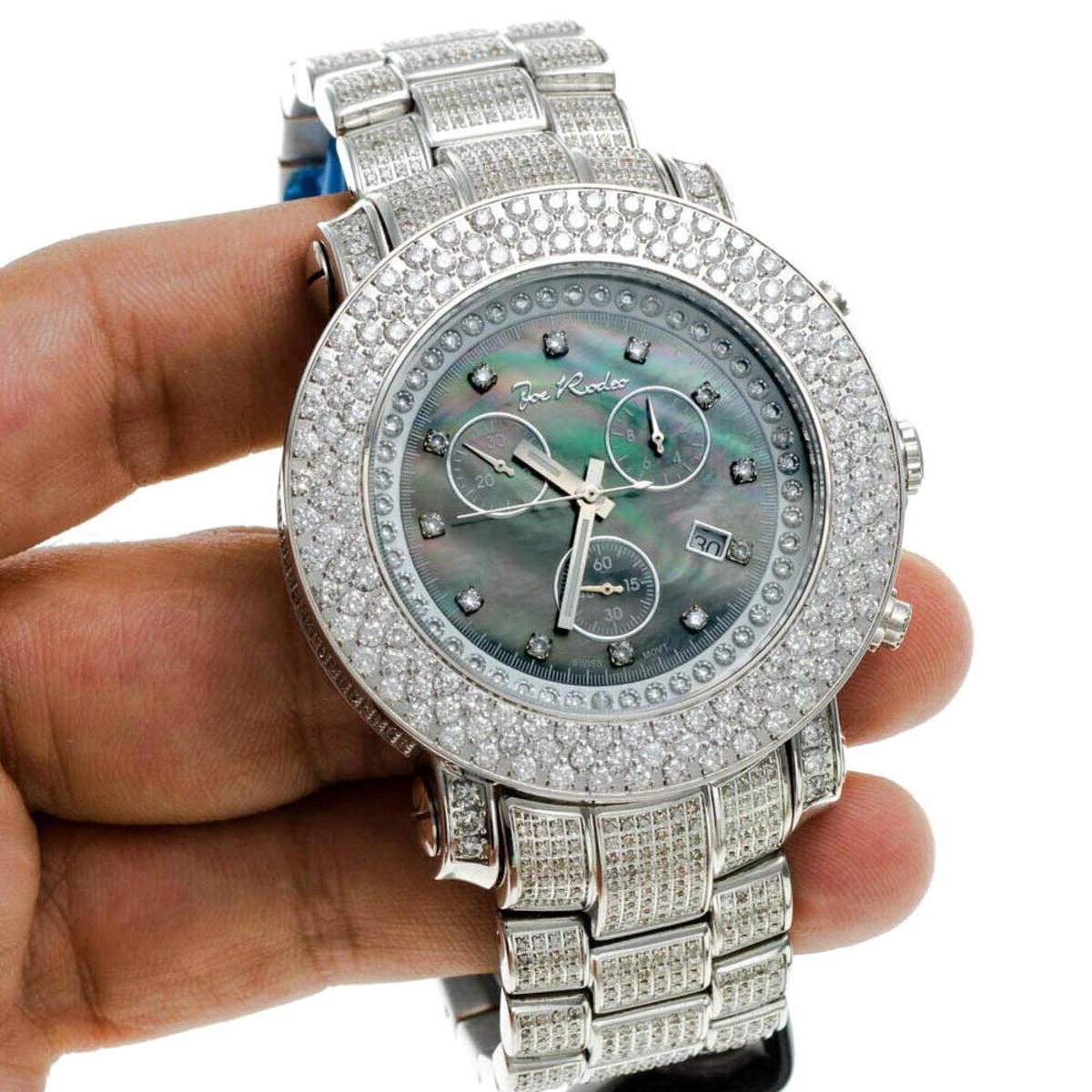 Joe Rodeo Junior Men's Diamond Watch 17.50ct Black MOP - Image 9