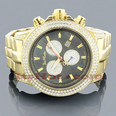 Joe Rodeo Yellow Gold Tone Men's Diamond Watch Master Pilot 7ct - Image 2