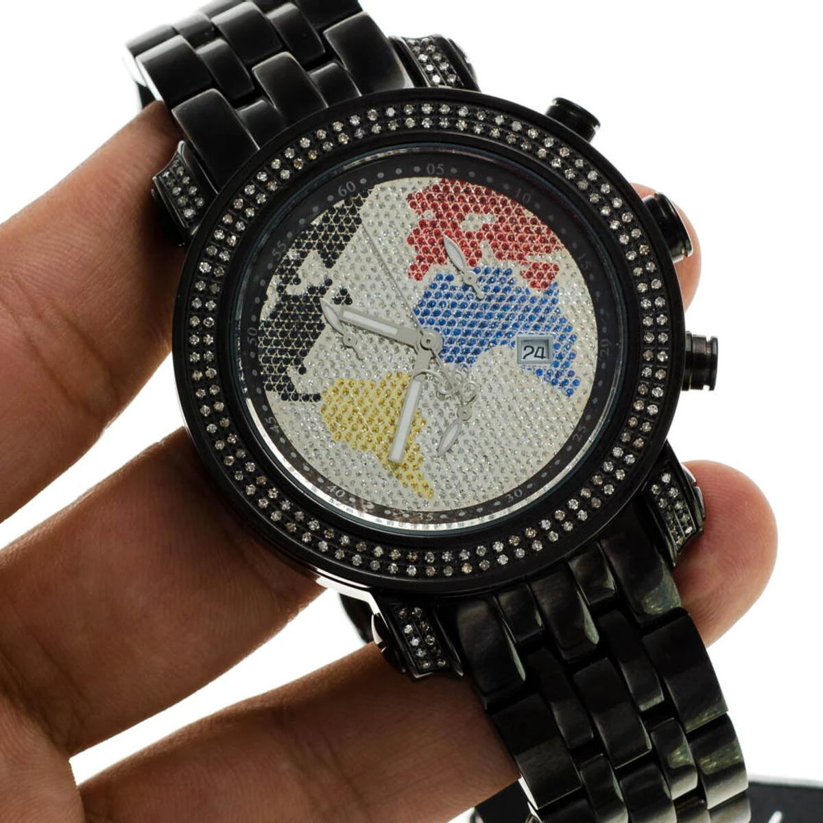 JoJo Joe Rodeo Watch - Tyler World Map, 2.00 Ctw. Black - Image 8