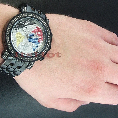 JoJo Joe Rodeo Watch - Tyler World Map, 2.00 Ctw. Black - Image 4