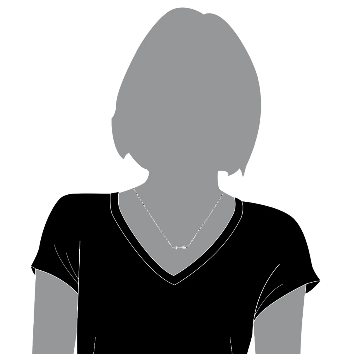 Luxurman Love Quotes Necklaces Sterling Silver Diamond Arrow Pendant - Image 3