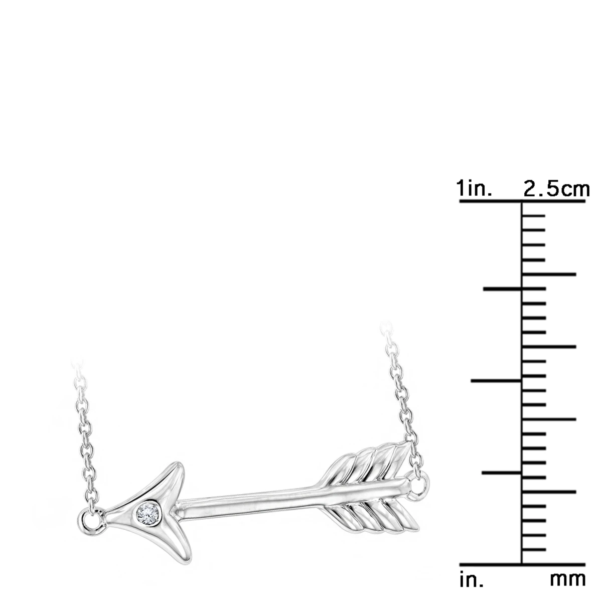 Luxurman Love Quotes Necklaces Sterling Silver Diamond Arrow Pendant - Image 4