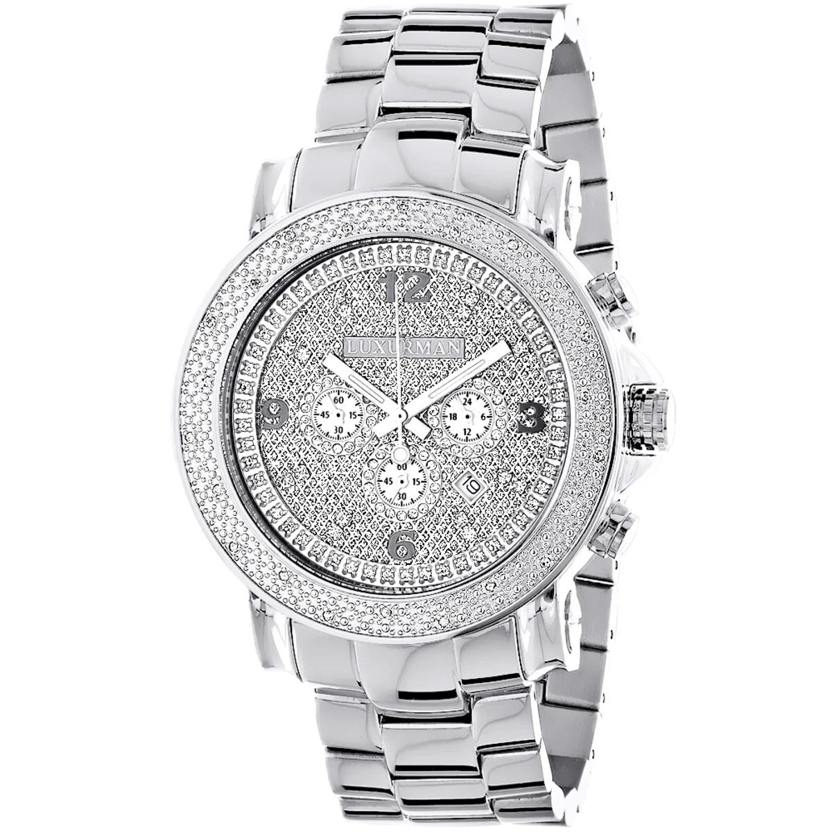 Oversized Men's Diamond Watch 0.25ct Luxurman Escalade
