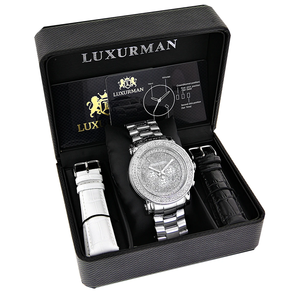 Oversized Men's Diamond Watch 0.25ct Luxurman Escalade - Image 4