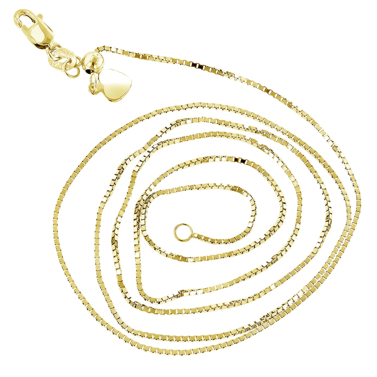 LUXURMAN Solid 10K White Gold Box Chain For Women Adjustable 0.7mm - Image 4