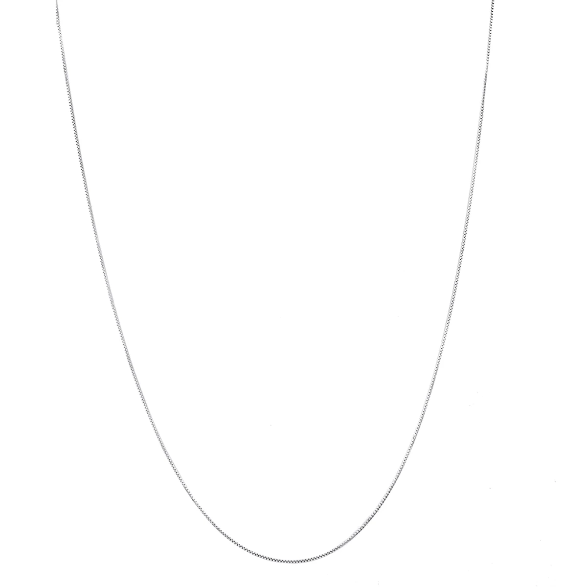 LUXURMAN Solid 10K White Gold Box Chain For Women Adjustable 0.7mm - Image 5