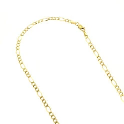 LUXURMAN Solid 10K Yellow Gold Figaro Chain For Men & Women 3mm Wide