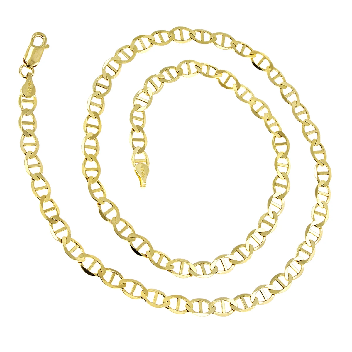 LUXURMAN Solid 10K Yellow Gold Mariner Chain For Men & Women 3mm Wide - Image 2