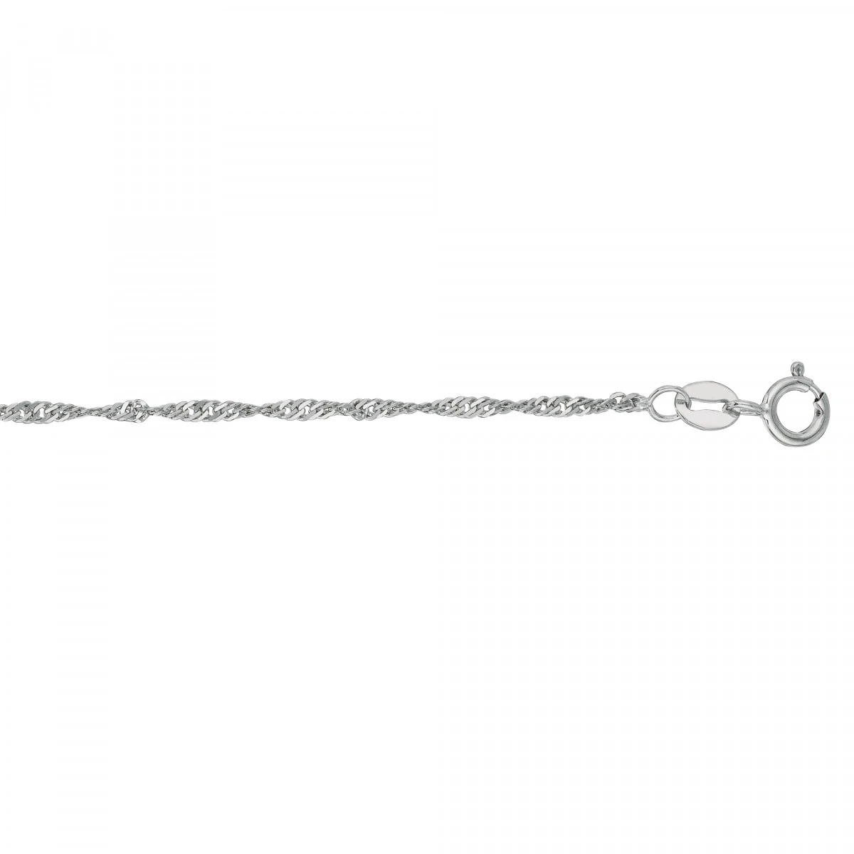 LUXURMAN Solid 10K White Gold Singapore Chain For Women 1.5mm Wide