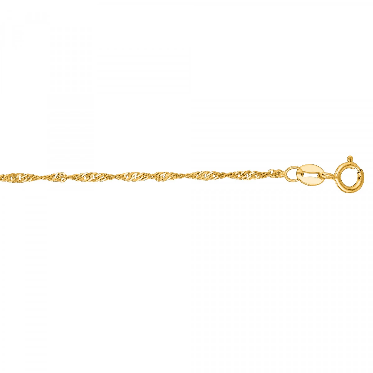 LUXURMAN Solid 10K White Gold Singapore Chain For Women 1.5mm Wide - Image 2