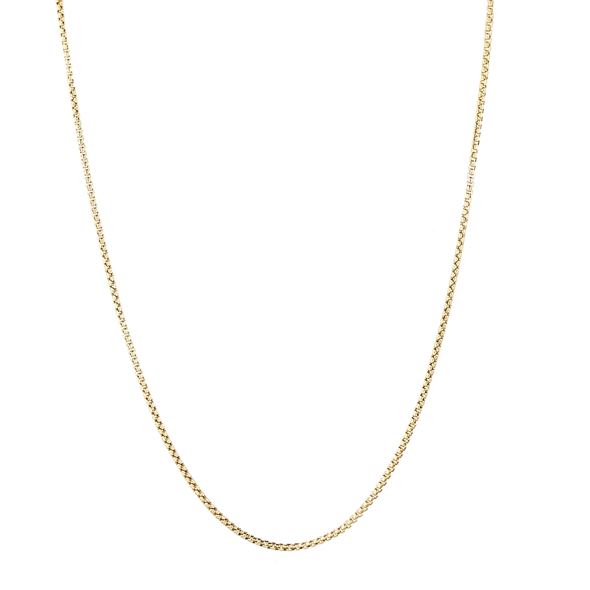 Solid 14K Yellow Gold Box Chain For Men & Women Round 2.4mm Wide - Image 6