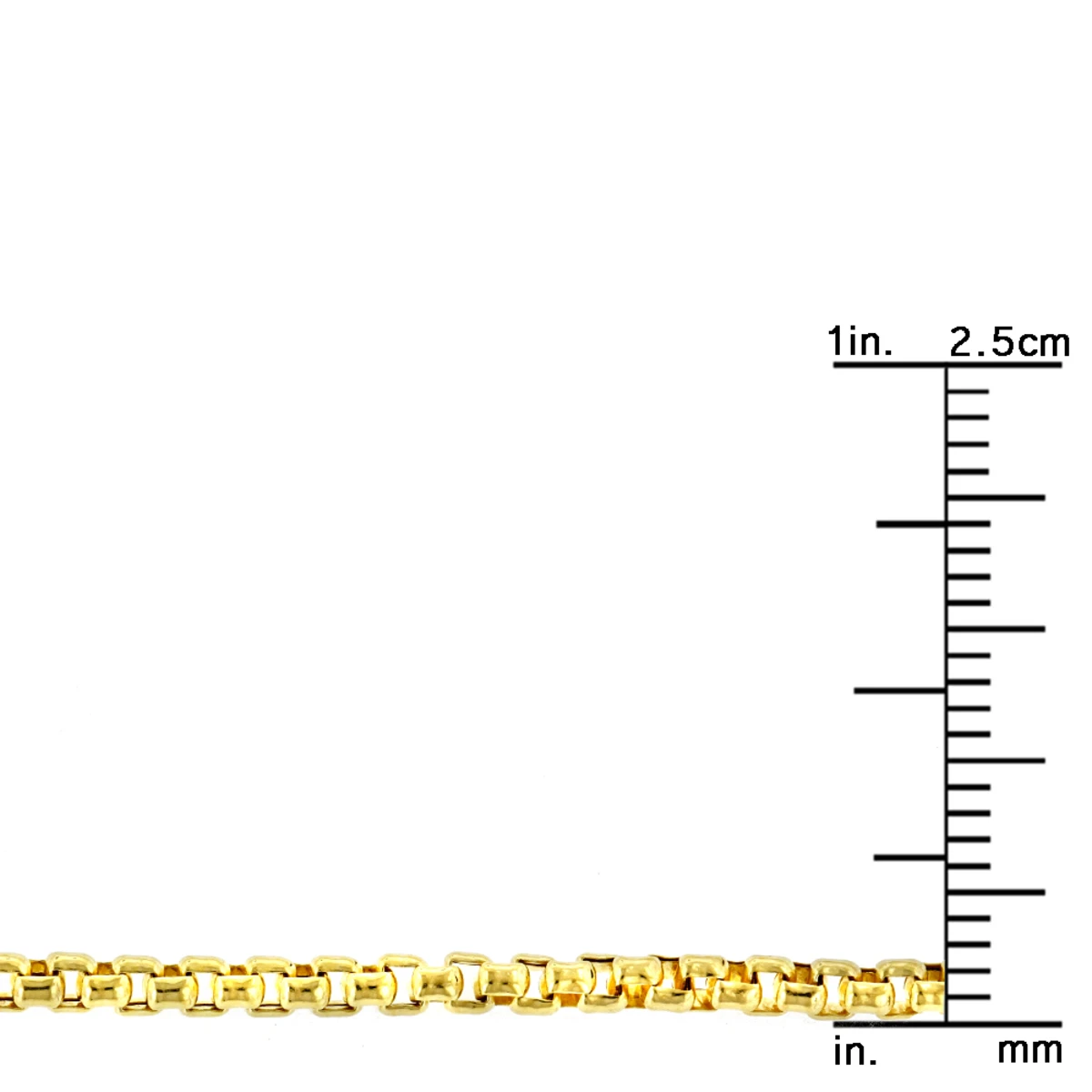 Solid 14K Yellow Gold Box Chain For Men & Women Round 2.4mm Wide - Image 8