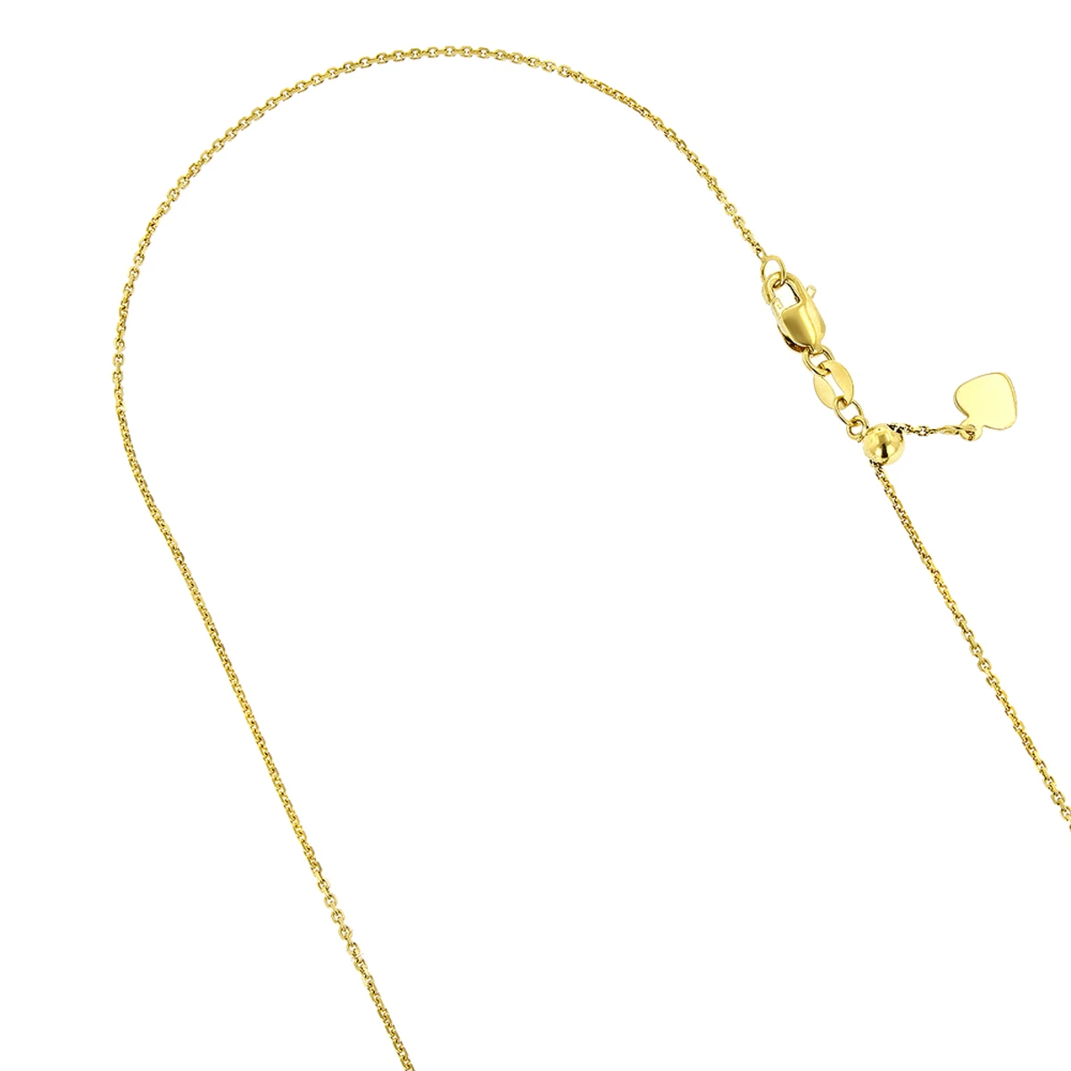 LUXURMAN Solid 14K Yellow Gold Cable Chain For Women Adjustable 0.9mm
