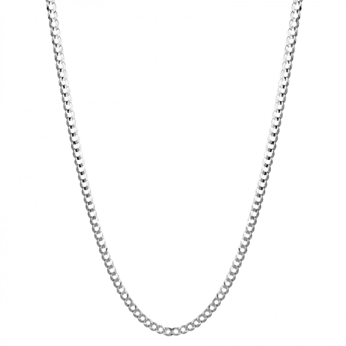 LUXURMAN Solid 14K White Gold Curb Chain For Men Comfort 4.5mm Wide - Image 5