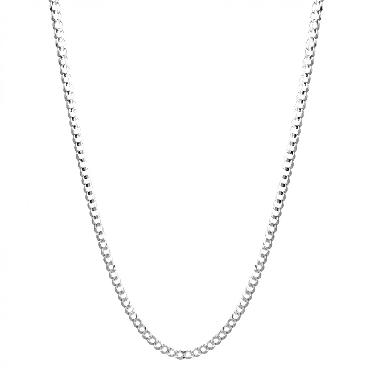 LUXURMAN Solid 14K White Gold Curb Chain For Men & Women Comfort 2.6mm Wide - Image 5